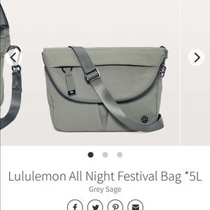 Lululemon Grey sage Festival bag 5l